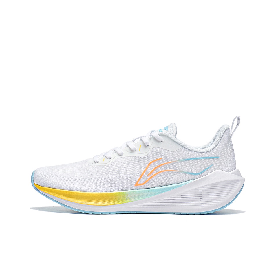Li Ning Wuyue Fabric Slip Resistant, Abrasion Resistant, Lightweight Low top Casual Running Shoes Men's White