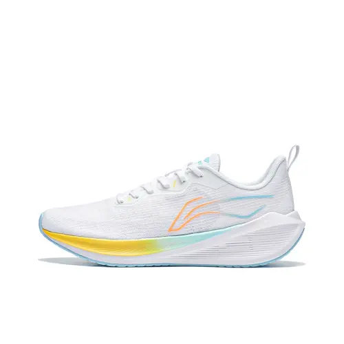 Li Ning Wuyue Fabric Slip Resistant, Abrasion Resistant, Lightweight Low top Casual Running Shoes Men's White