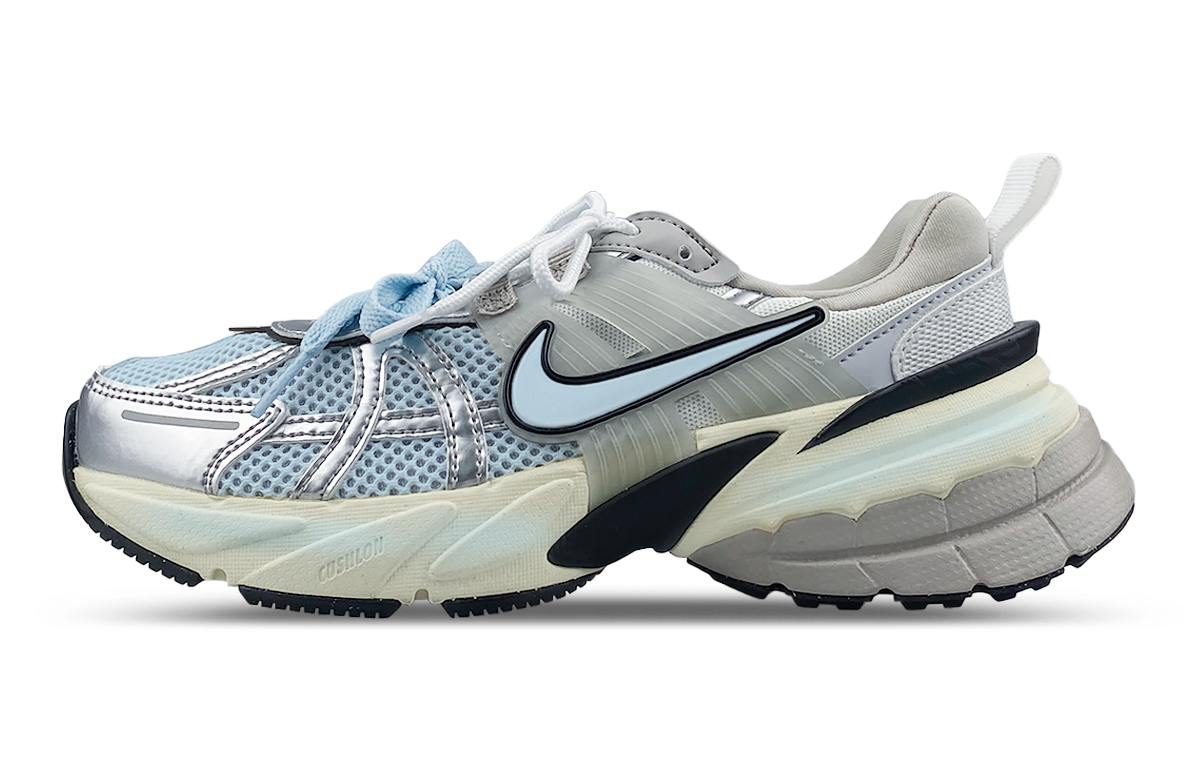 Nike V2K Run Breathable Low top Running Shoes Women’s White Blue Silver