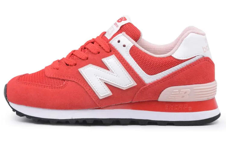 New Balance NB 574 Cushioning Abrasion Resistant Breathable Low top Running Shoes Women's Coral Red