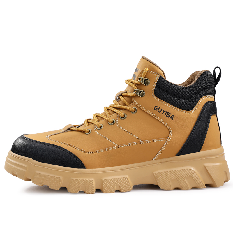 LANOUDUN Abrasion Resistant Impact Resistant High top Outdoor Shoes Men’s Yellow
