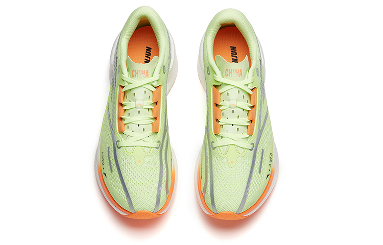 Anta Cushioned Anti-Slip Wear-Resistant Breathable Lightweight Low-Top Running Shoes Men’s Green Orange Silver