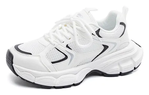 HUANQIU Low top Chunky Sneakers Women's White Gray