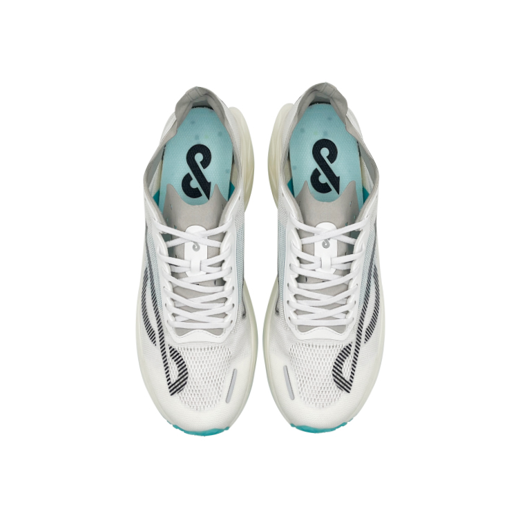 LOOP BURN Full Length Nylon Composite Fiberboard Casual Training Racing Running Shoes Unisex Cloud Stream White