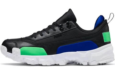 PUMA Trailfox Leather Black Green Blue