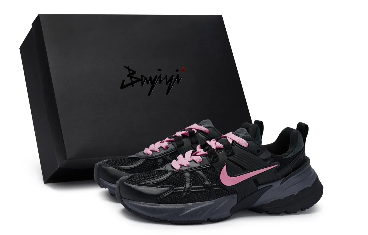 Nike V2K Run Cushioning Abrasion Resistant Waterproof Low top Running Shoes Unisex Black Red