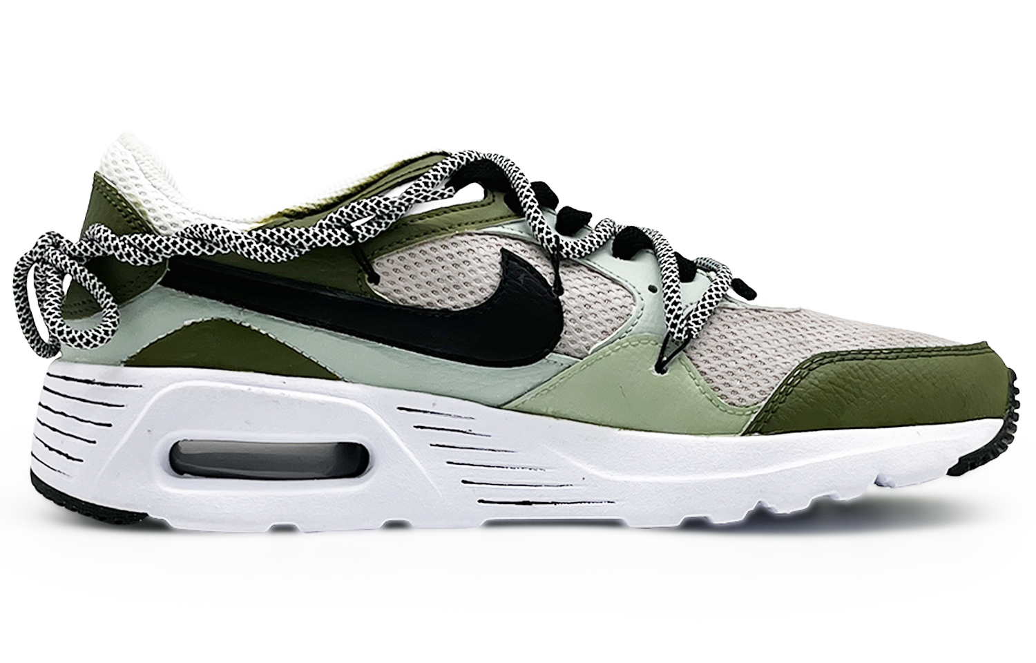 Nike Air Max SC Cushioning Slip Resistant Abrasion Resistant Breathable Low top Casual Running Shoes Men’s Black Green
