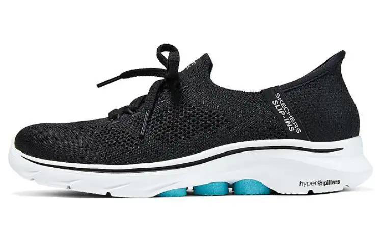 Skechers Fabric Breathable Cushioning Rebound Support Low top Casual Running Shoes Women's Black