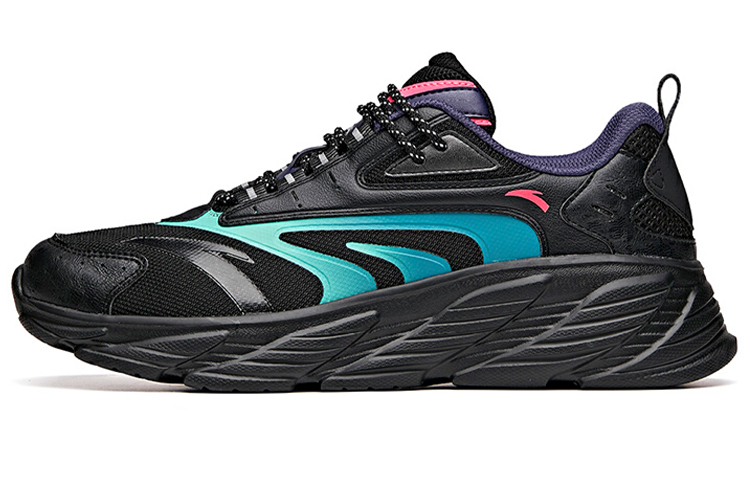 Anta Cushioning Reflective Low top Running Shoes Men’s Black Green Blue