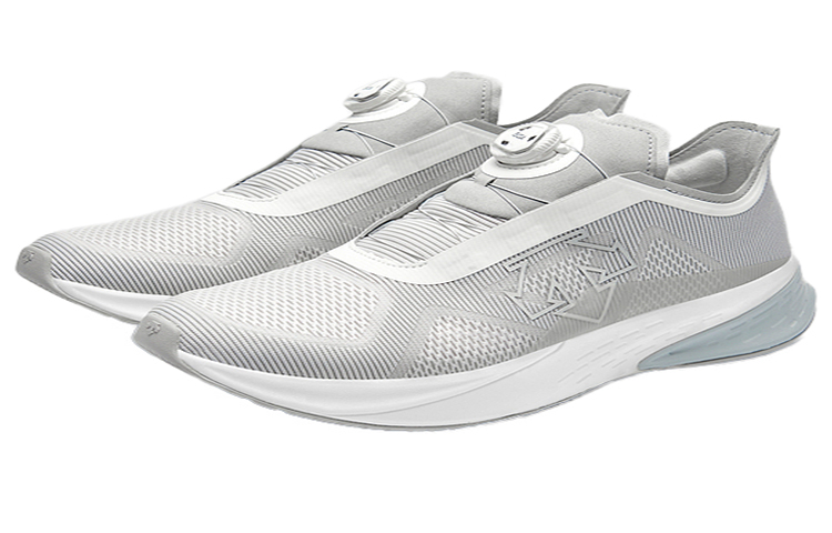 DESCENTE Enerzite Textile, Synthetic Leather Breathable And Resilient Low top Casual Running Shoes Men’s Light Gray