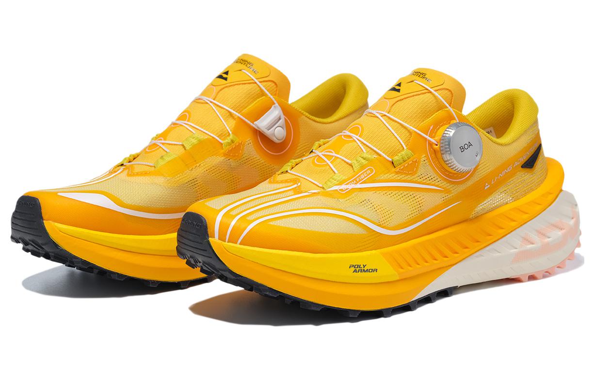 Li Ning Fabric Cushioning Slip Resistant Low top Running Shoes Women’s Chromium Gold