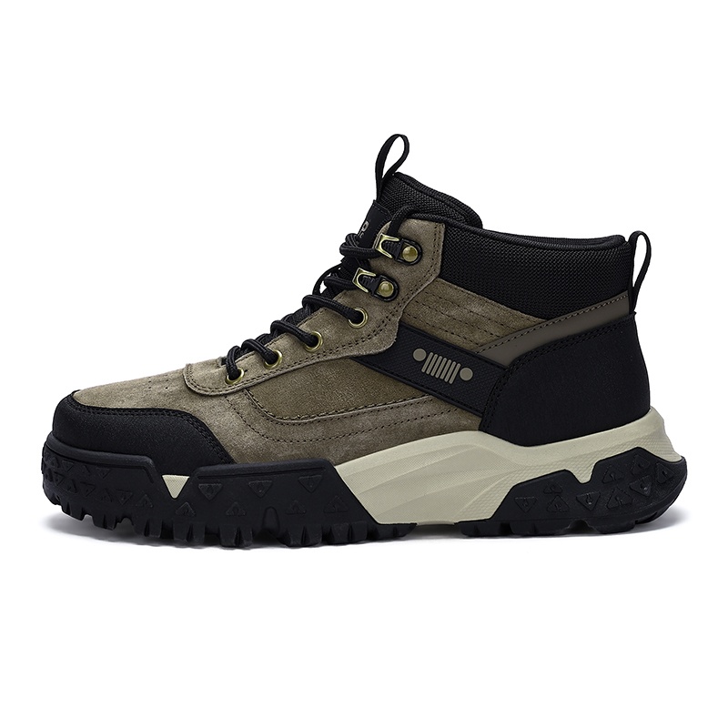 JEEP SPIRIT Fashion Trend Abrasion Resistant Waterproof Height Increasing High top Outdoor Shoes Men’s Cuba Brown