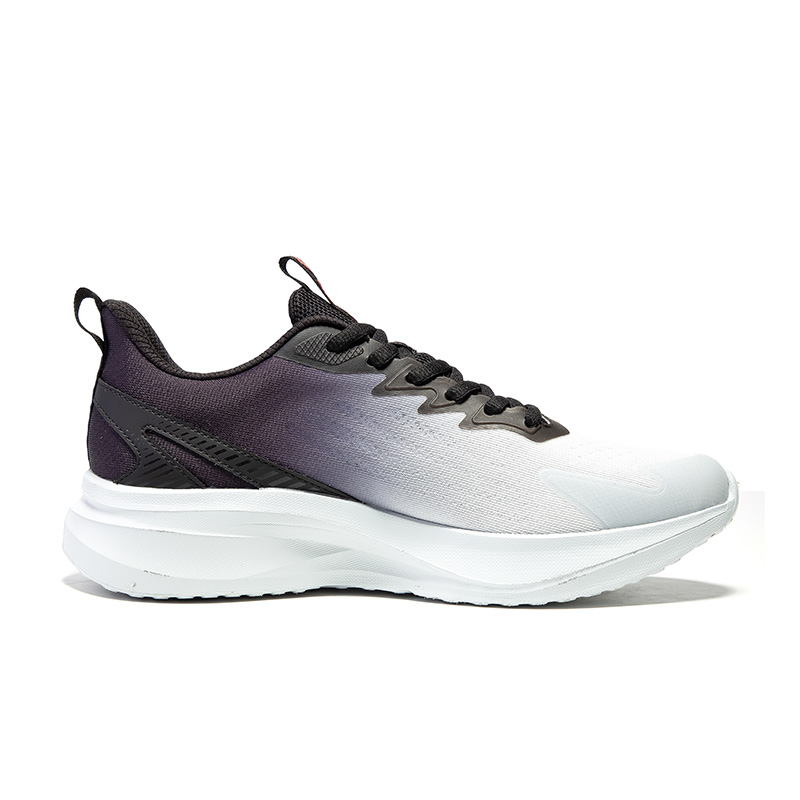QIAODAN Slip Resistant, Abrasion Resistant, Breathable Low top Casual Running Shoes Men’s Gray Black