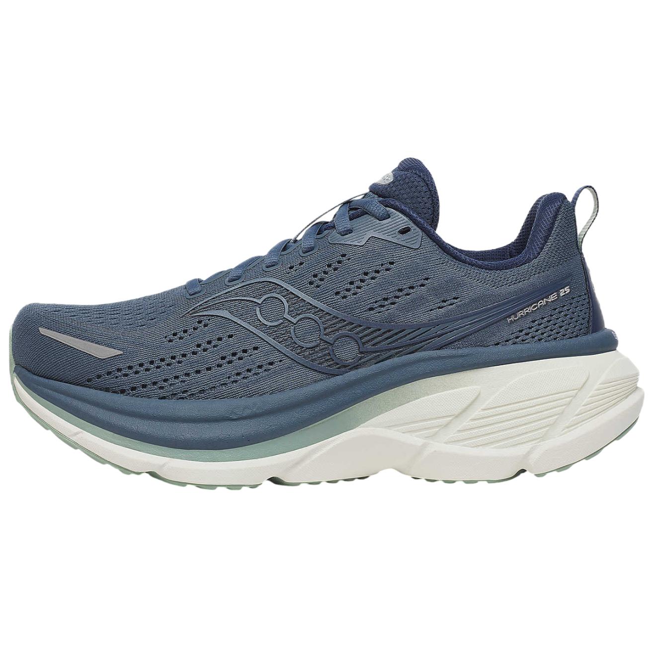 Saucony Hurricane 25 Abrasion Resistant Breathable Support Running Shoes Unisex Dark Blue