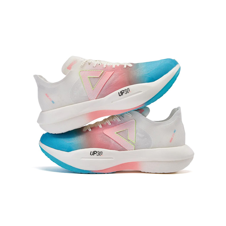 PEAK UP30 2.0 Cushioning Slip Resistant Abrasion Resistant Rebound Low top Marathon Running Shoes Men’s White Red Blue