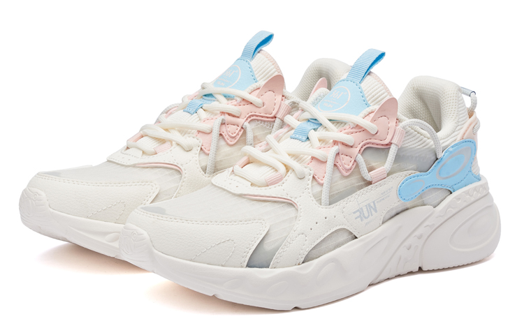361° Dragon Eyes Dragon Eyes Breathable And Lightweight Low top Running Shoes Women’s Feather White/Transparent Pink