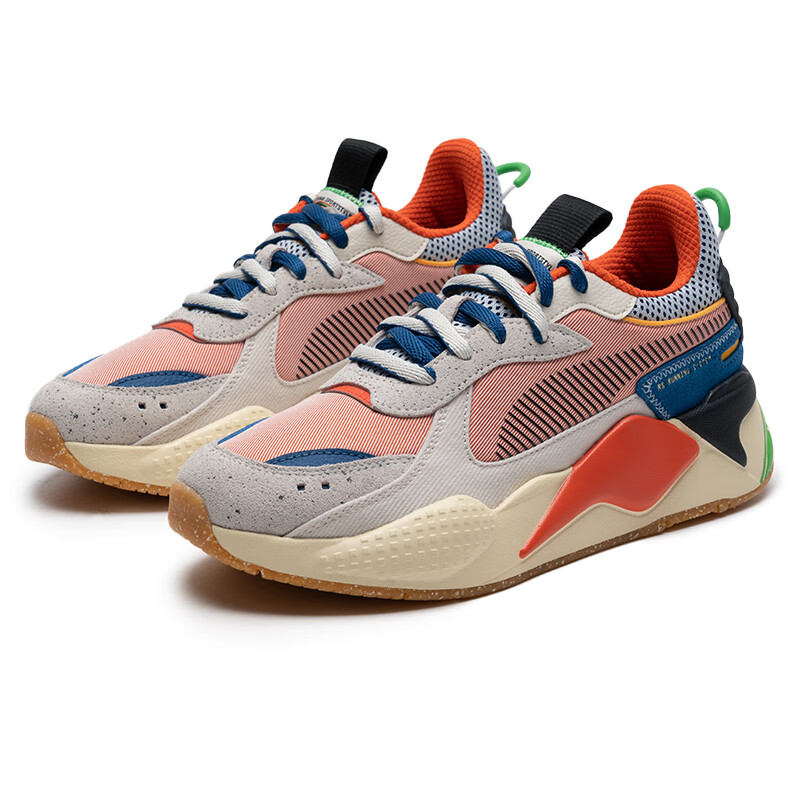 PUMA RS X Cushioning Breathable Cushioning Breathable Low top Casual Running Shoes Unisex Ecru Mystic Red Blue Black