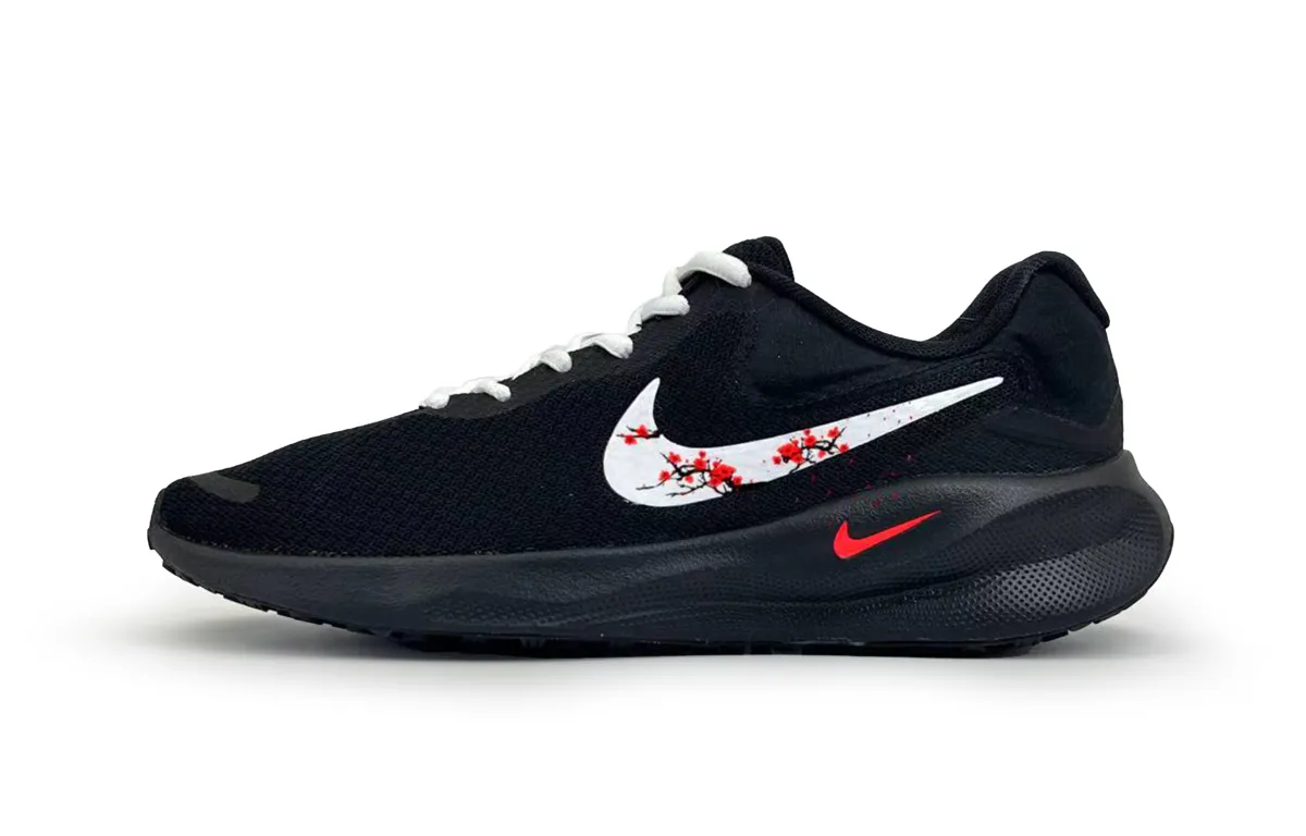 Nike REVOLUTION 7 Mesh Abrasion Resistant Abrasion Resistant Low top Full Length Cushlon Foam Running Shoes Men's Red