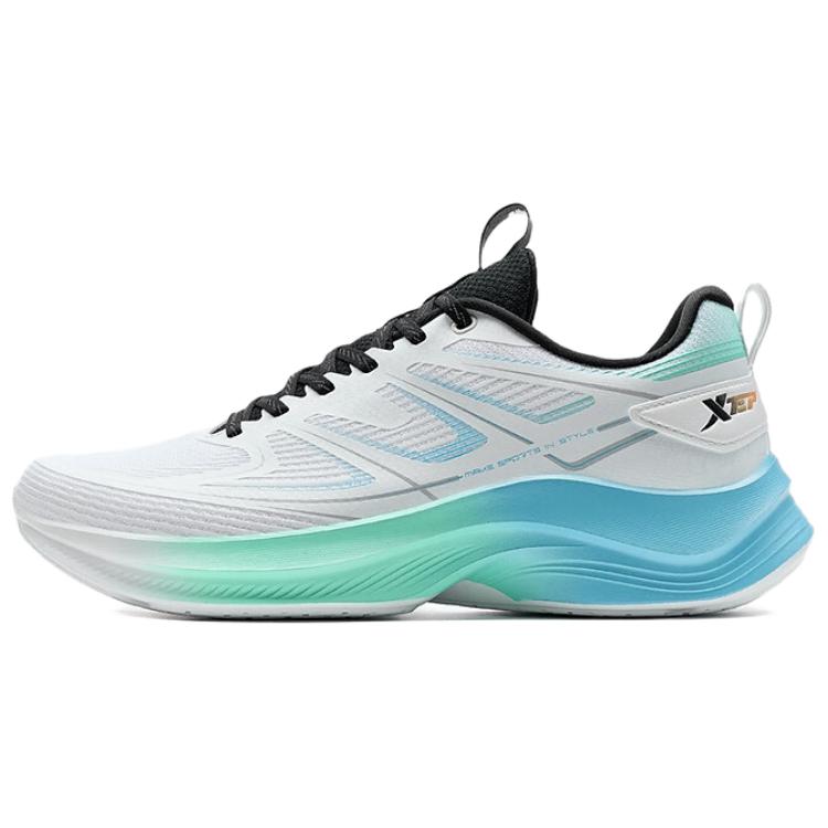 XTEP Cushioning Slip Resistant Abrasion Resistant Low top Casual Running Shoes Men’s White Blue Green