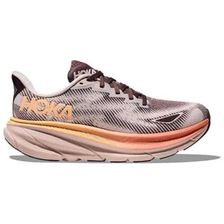 HOKA ONE ONE Clifton 9 Synthetic Leather, Textile Slip Resistant Abrasion Resistant Low top Running Shoes Women’s Pink