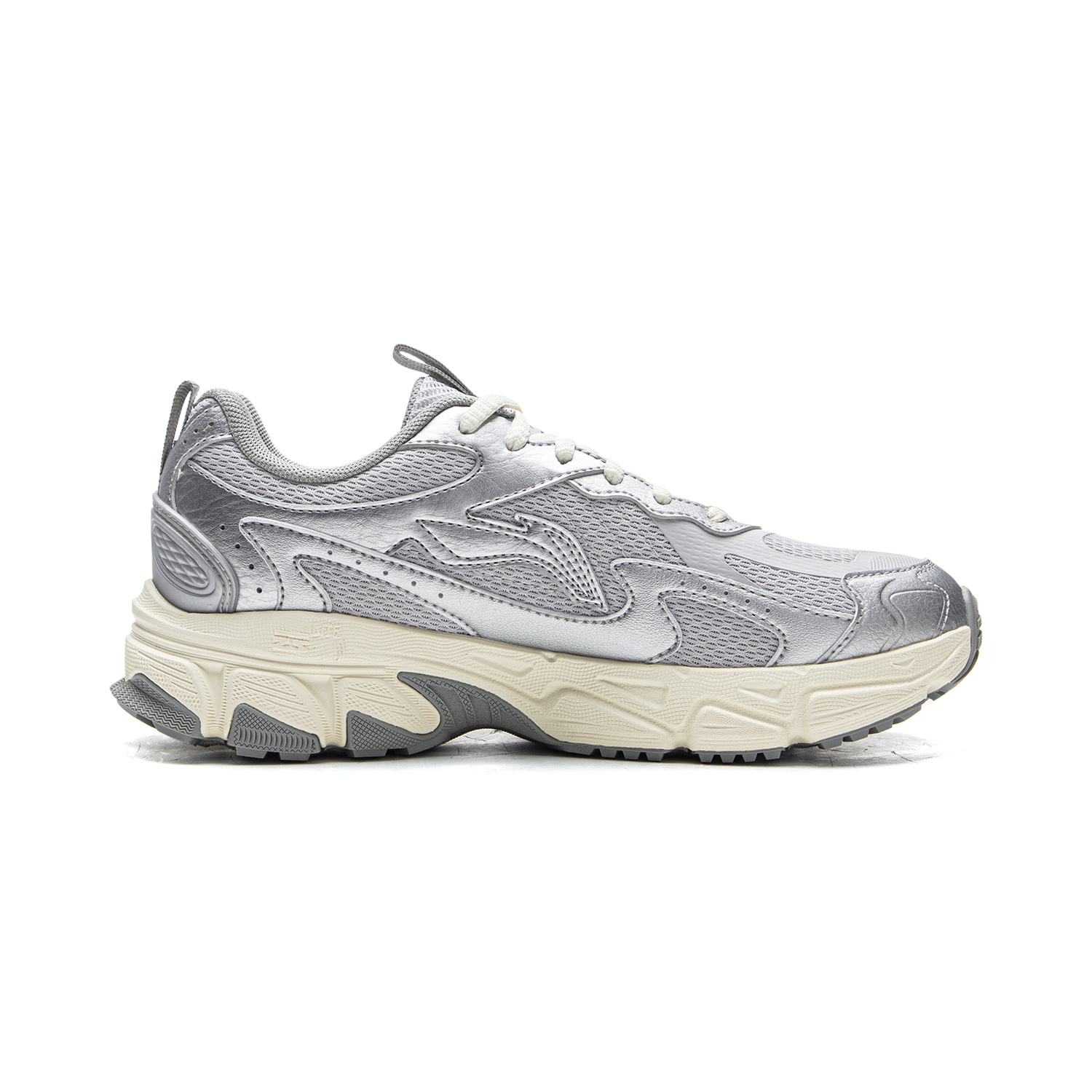 Li Ning Carefree V2 Cushioning Slip Resistant Abrasion Resistant Rebound Low top Running Shoes Women’s Gray Silver