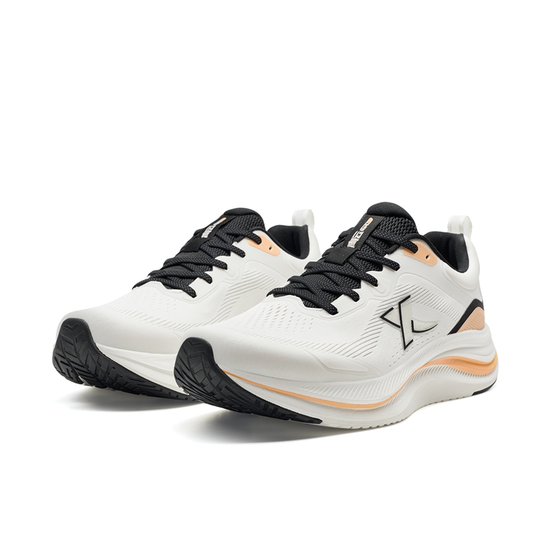 XTEP Cushioning, Wear Resistant Low top Casual City Commuting Running Shoes Men’s Sail White Light Pink Orange