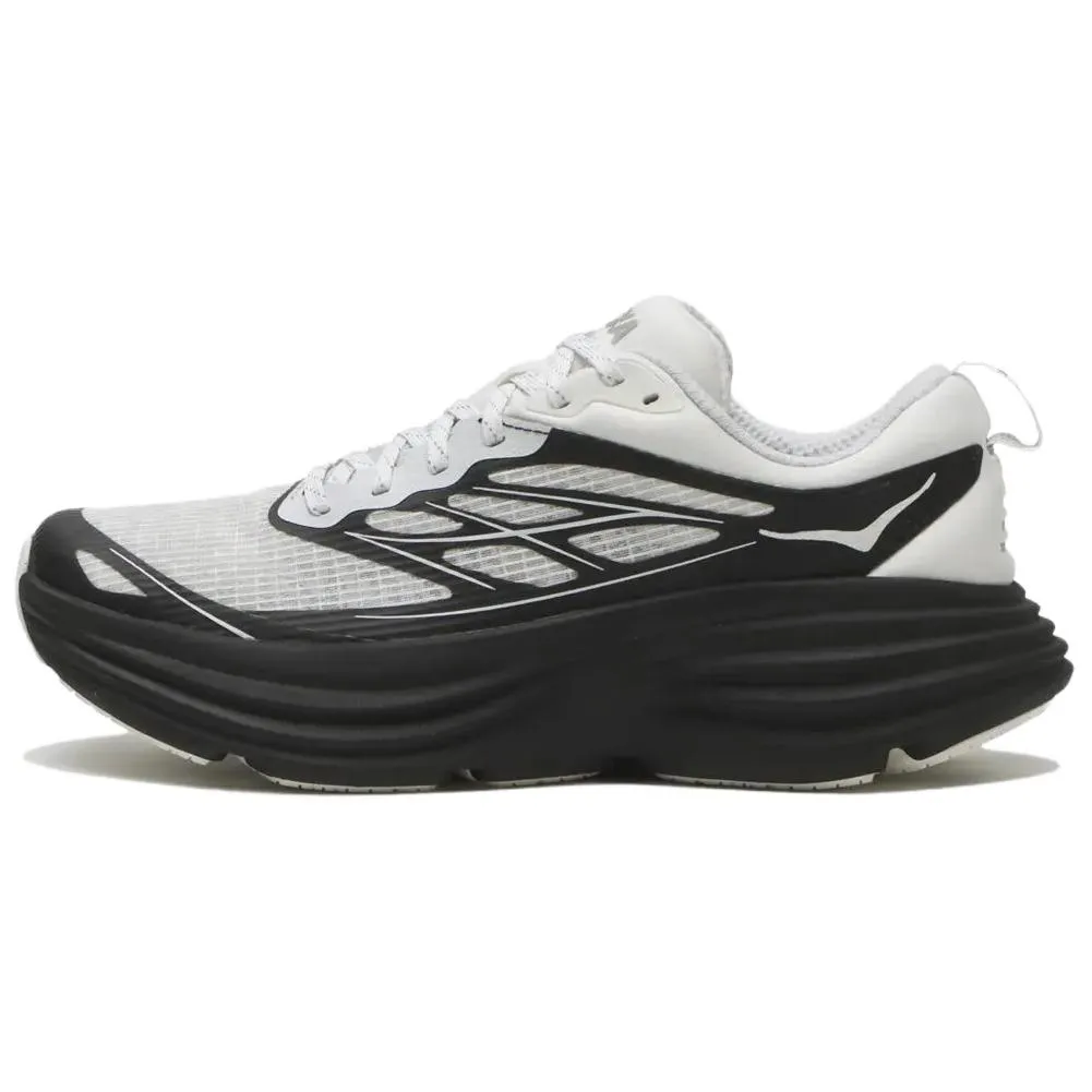 HOKA ONE ONE Bondi 8 Textile, Synthetic Leather Breathable Low top Super Lightweight Foam Midsole Casual City Commuting