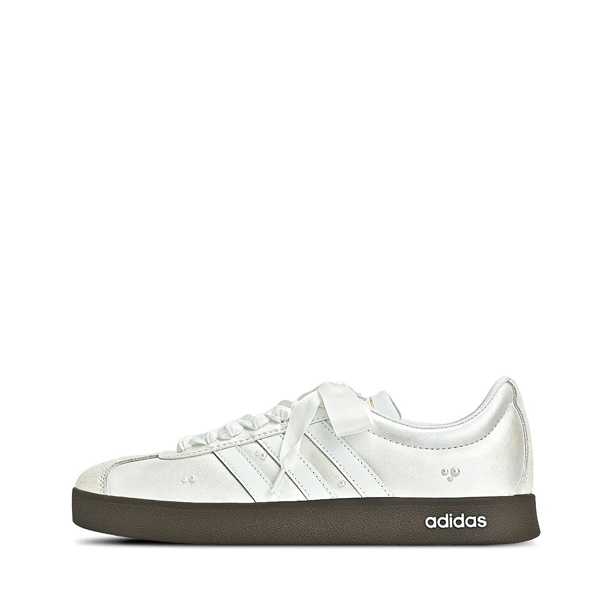 Adidas VL COURT 2.0 Slip Resistant Slip Resistant Low top Skateboard Shoes Unisex White Silver