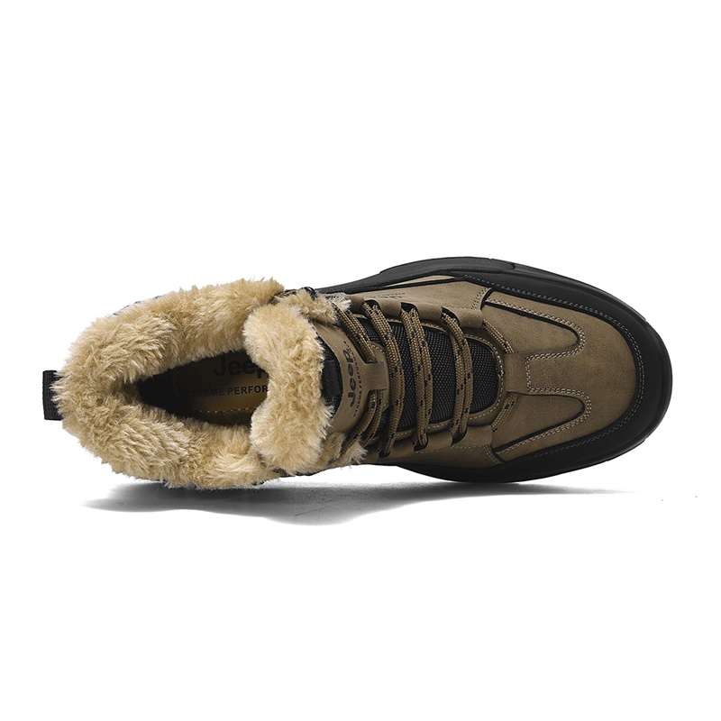 Jeep Comfortable Minimalist Style, Fleece Lined Thermal Casual High top Outdoor Shoes Men’s