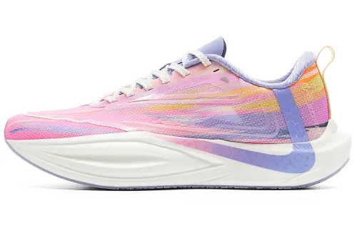 Peak State Extreme Second Breath 2.0 Aurora Color Professional Racing Fabric Anti-Slip Wear-Resistant Rebound Low-top Training Marathon Running Shoes Women's Purple Flower Yarn