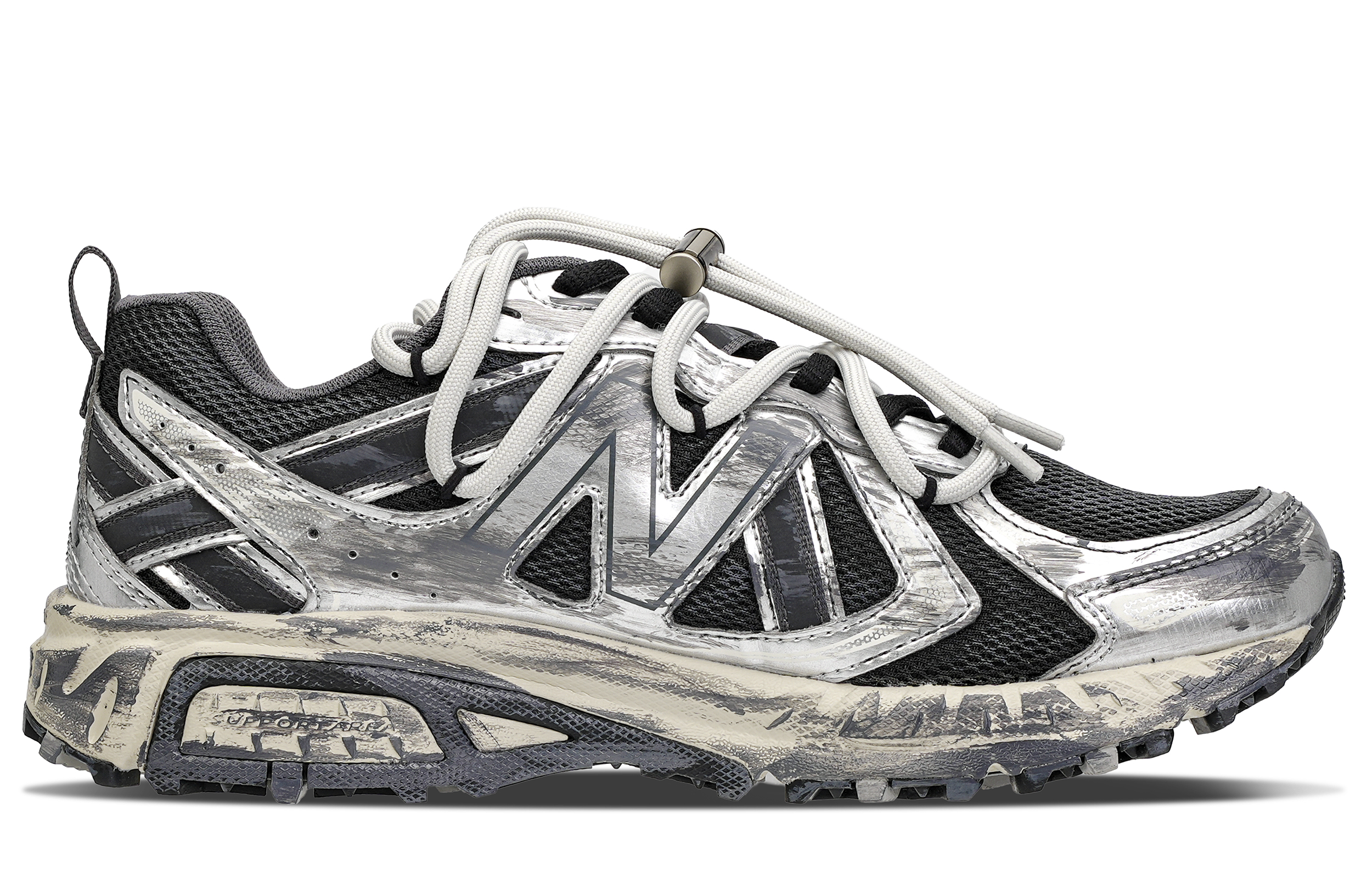 New Balance NB 410 Cushioning Slip Resistant Abrasion Resistant Low top Running Shoes Unisex Silver Black Gray