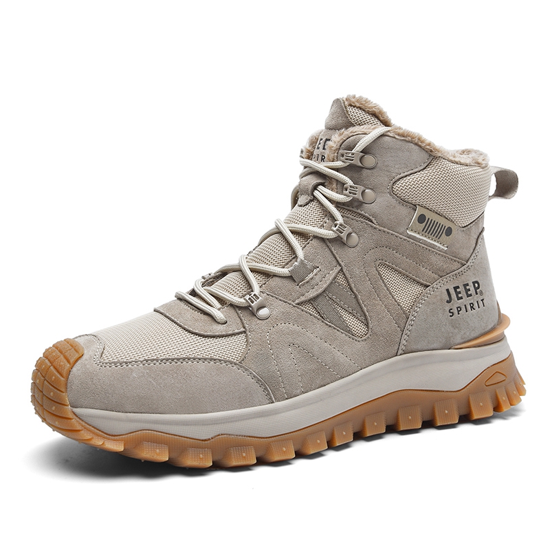 JEEP SPIRIT Cushioning Abrasion Resistant Waterproof Coverage Thermal Height Increasing High top Outdoor Shoes Men’s