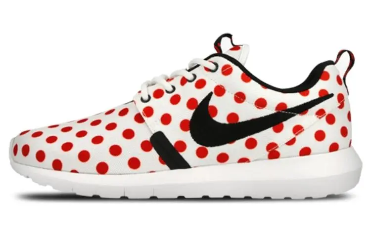 Nike Roshe Run Slip Resistant Lightweight Non slip Lightweight Low top Running Shoes Men's White Red