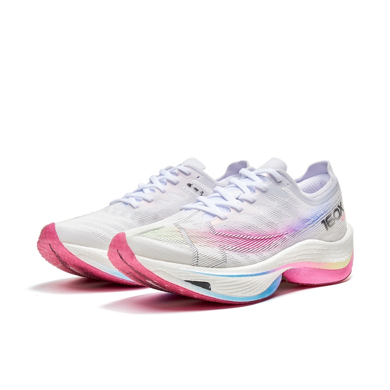 XTEP Racing 160X 5.0 Cushioning, Wear Resistant Low top Running Shoes Women’s White Peach Pink
