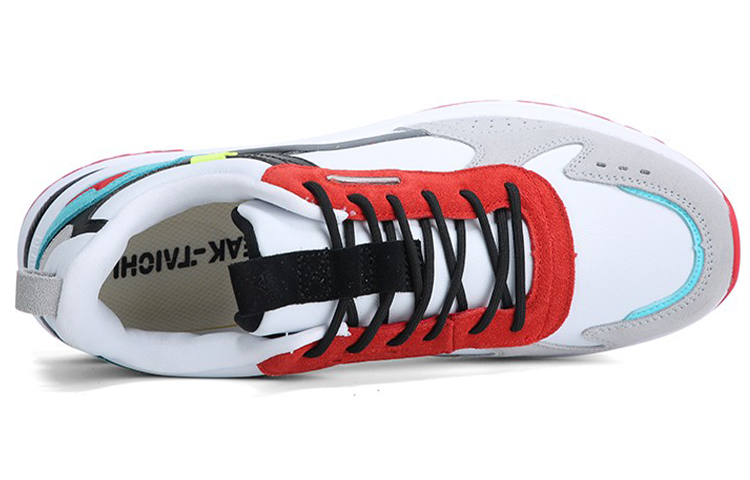 PEAK Cushioning Slip Resistant Abrasion Resistant Lightweight Rebound Balance Low top Running Shoes Men’s White Red