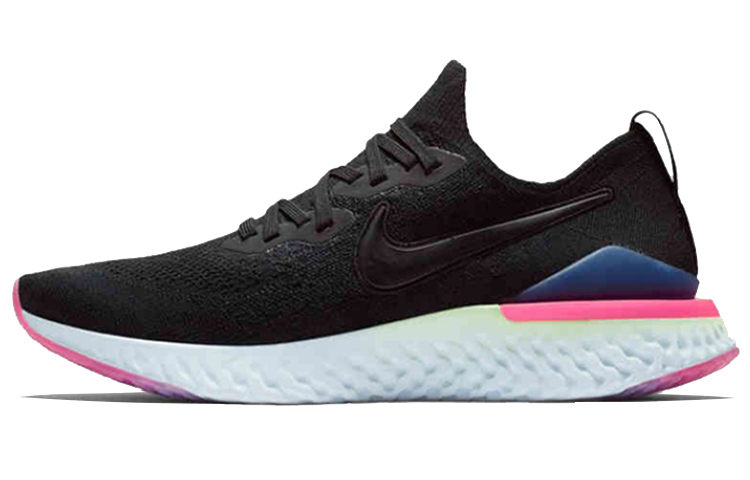 Женские кроссовки Nike Epic React Flyknit 2 (черно-бело-розовые)