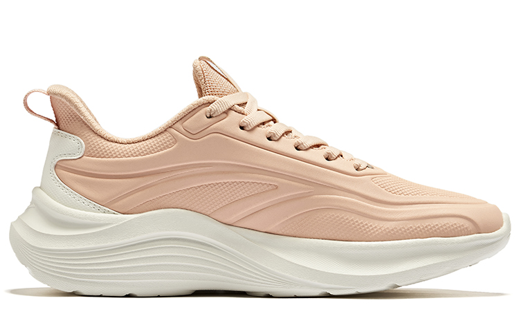 Erke Ming Ouyang Cushioning, Wear Resistant Low top Running Shoes Women’s White Peach Microcrystal