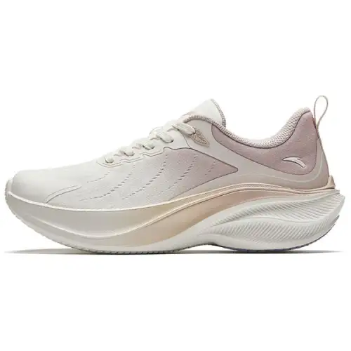 Anta Slip Resistant Abrasion Resistant Low top Running Shoes Women's White Pink