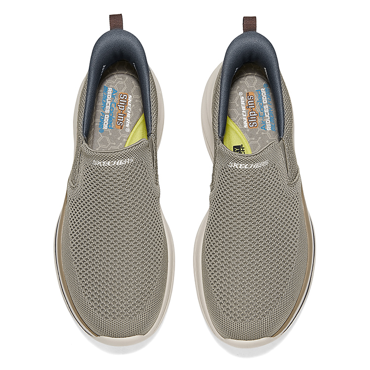 Skechers Slip Ins Abrasion Resistant, Breathable, Lightweight Low top Casual Shoes Men’s Taupe