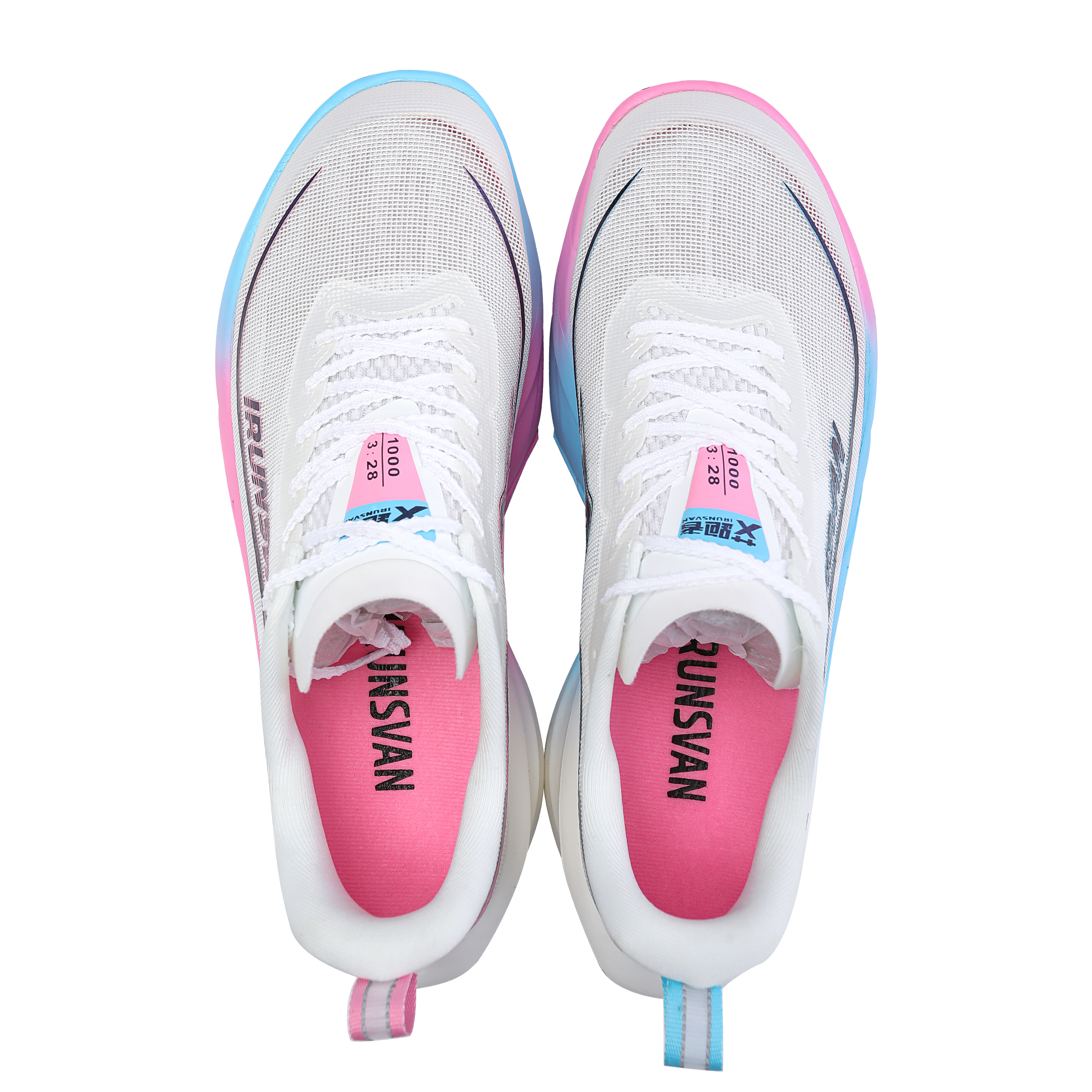IRUNSVAN Low top Running Shoes Unisex Mismatched Color Pink & Blue