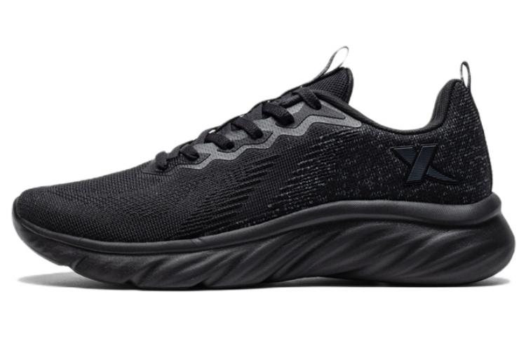 XTEP Comfortable Cushioning Breathable Lightweight Abrasion Resistant Slip Resistant Low top Running Shoes Men’s Black