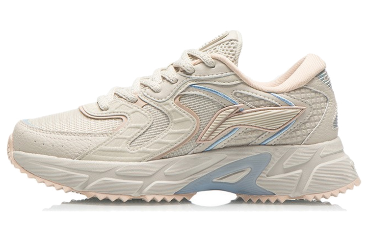 Li Ning Cushioning Slip Resistant Abrasion Resistant Low top Running Shoes Women's Gray Blue