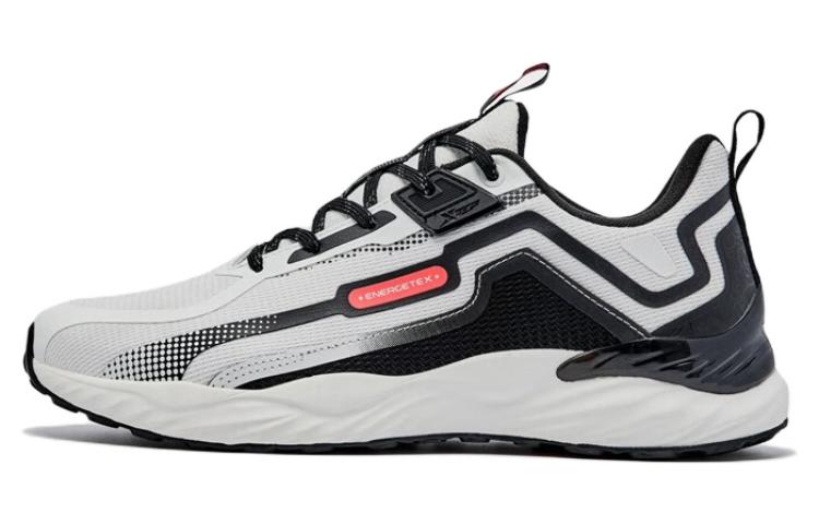 XTEP Comfortable Cushioning Abrasion Resistant Cushioning, Wear Resistant Low top Running Shoes Men’s White Black Red