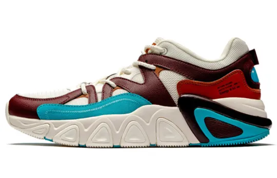 361° Cushioning Slip Resistant Abrasion Resistant Low top Chunky Sneakers Men's White Brown Blue