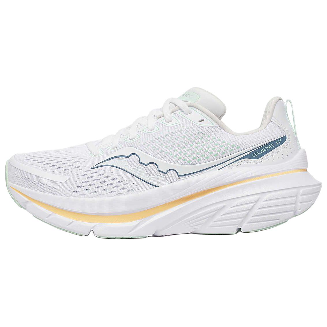 Saucony GUIDE 17 Slip Resistant Abrasion Resistant Low top Casual Running Shoes Women’s White