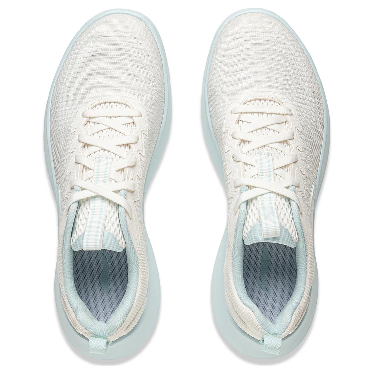 Li Ning Light Strings Cushioning Slip Resistant Abrasion Resistant Lightweight Low top Running Shoes Women’s White Blue