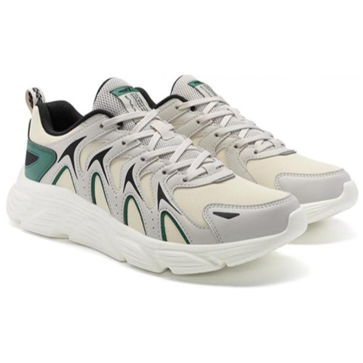 XTEP Comfortable Abrasion Resistant Low top Casual Running Shoes Men’s White Green