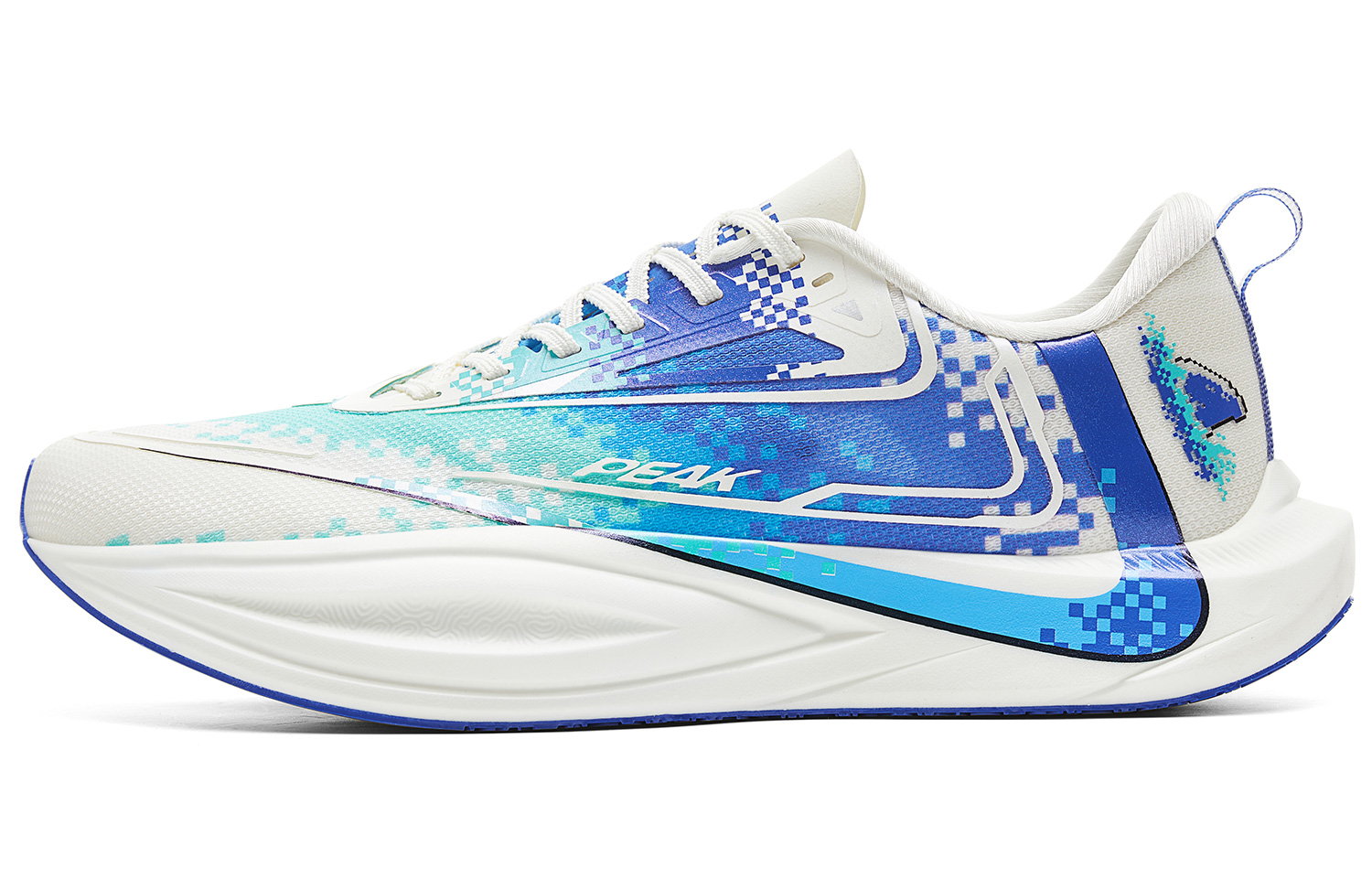 PEAK Cushioning Slip Resistant Rebound Low top Running Shoes Men’s Milk White Blue