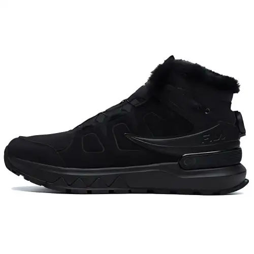 FILA Split Suede High top Running Shoes Men's Black Silver