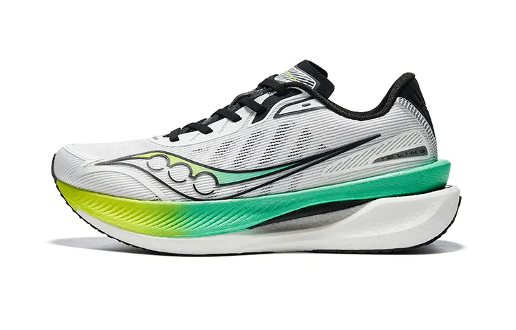 Saucony IDLING Cruise Mesh Cushioning Rebound Low top Training Running Shoes Unisex White Green